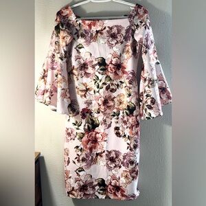 Olivia Matthews Pink Floral Long Sleeve Dress